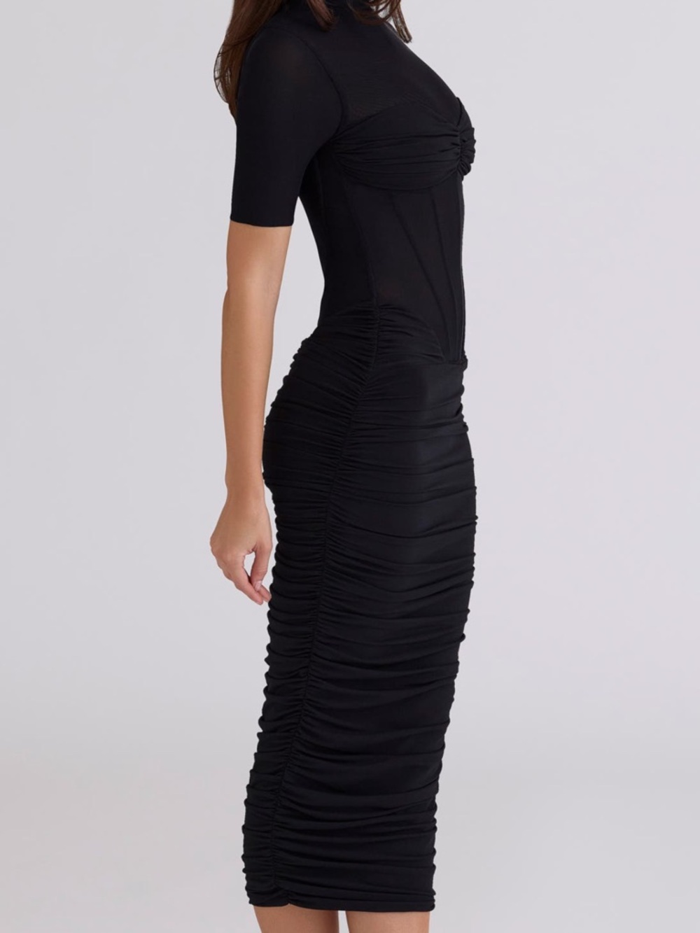 House of CB Sorrel Corset Stretch Mesh Midi Dress - Picture 4 of 8